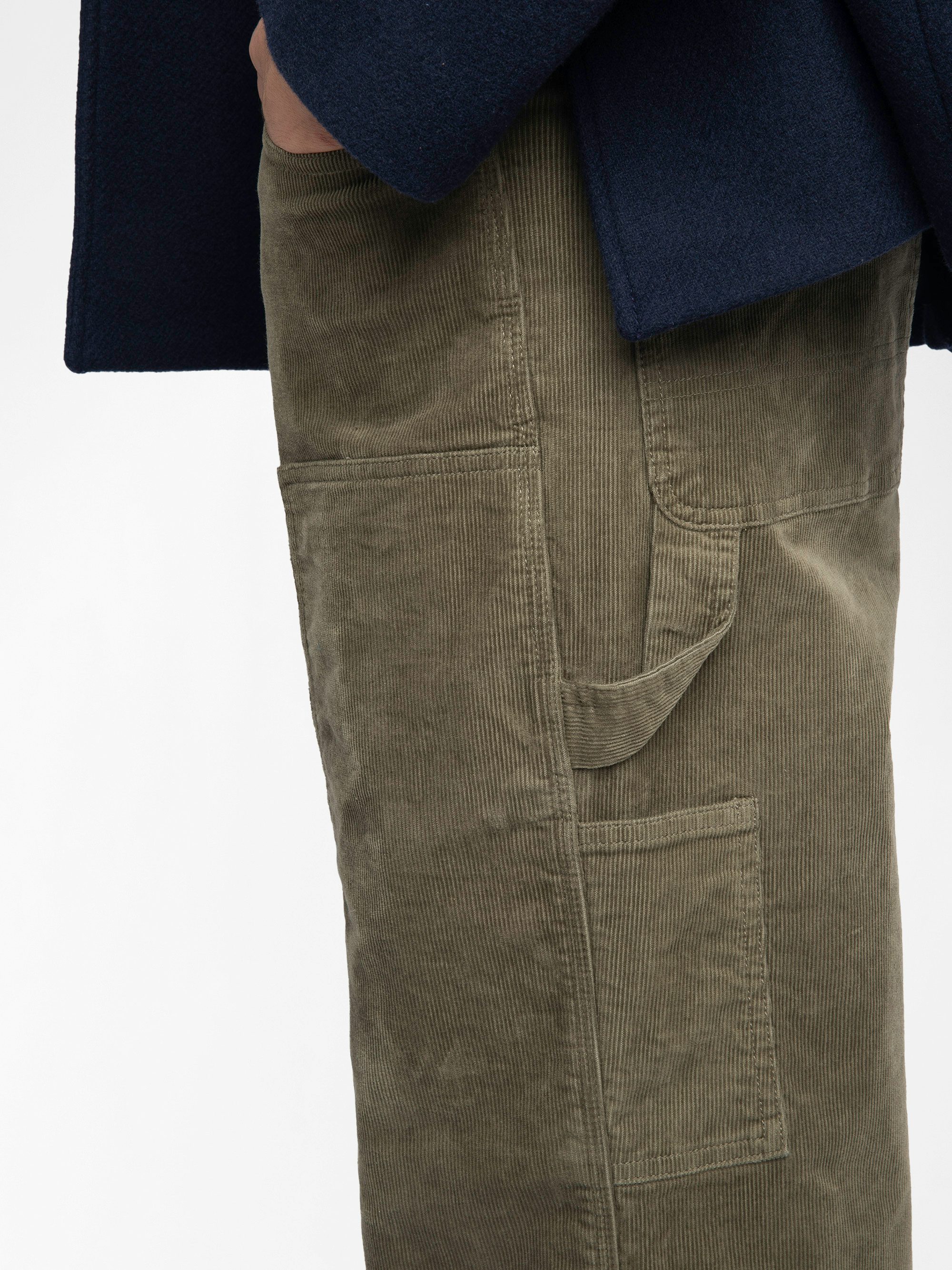 Pery Trousers - Worker-style trousers with rivet and wing patch details.